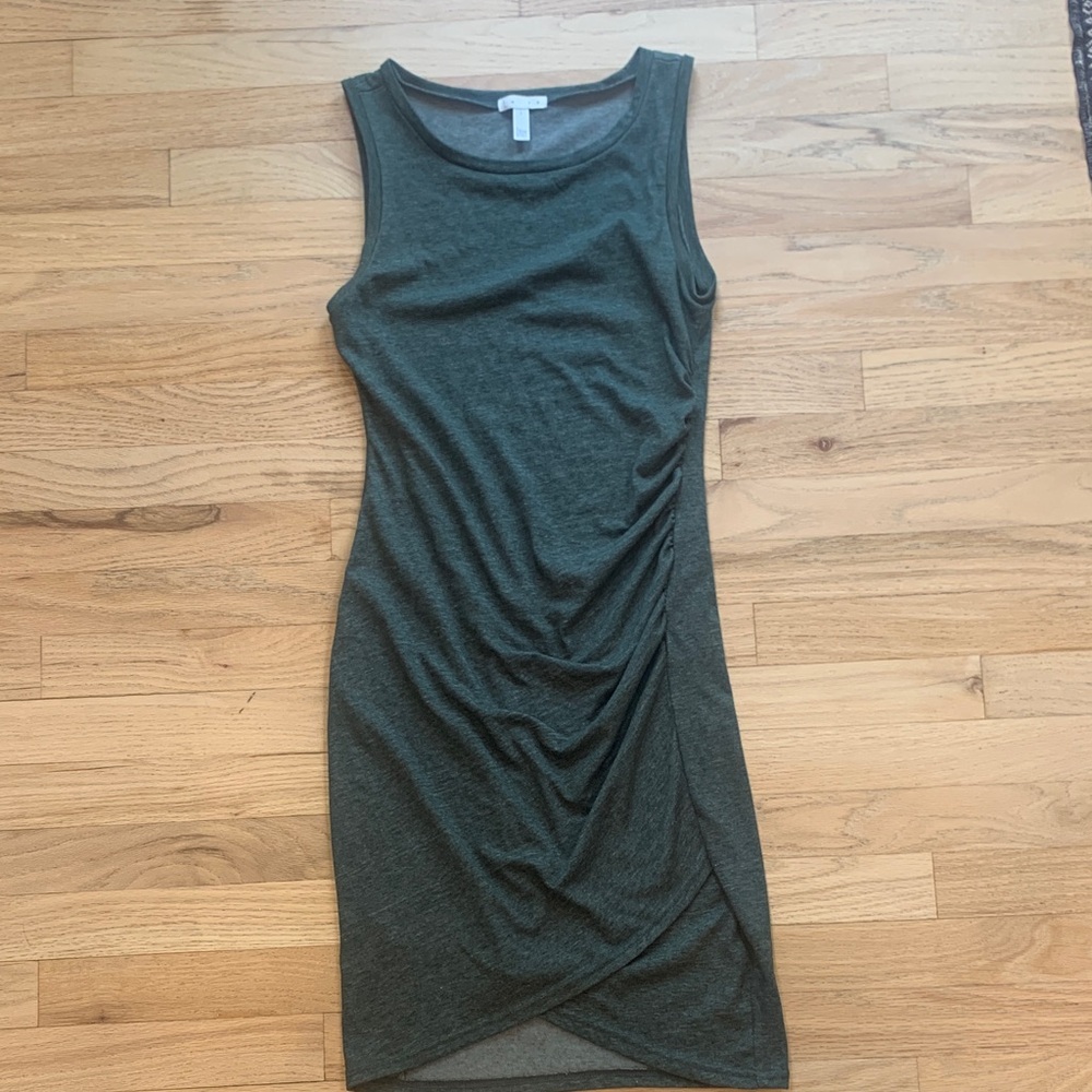 Leith Dark Green ruched body-con dress